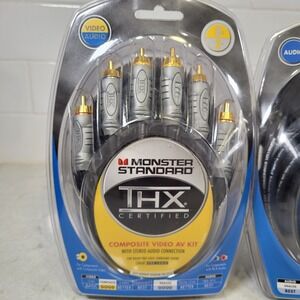 Monster Standard THX Certified Composite Video AV Kit 8ft -24K Gold Contacts-NEW